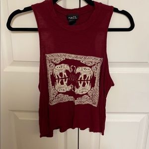Boho Burgundy Crop Top